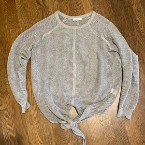 Parker silver mesh tie front top